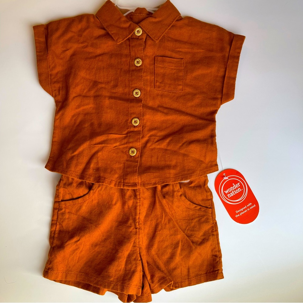 SOLD burnt orange toddler outfit